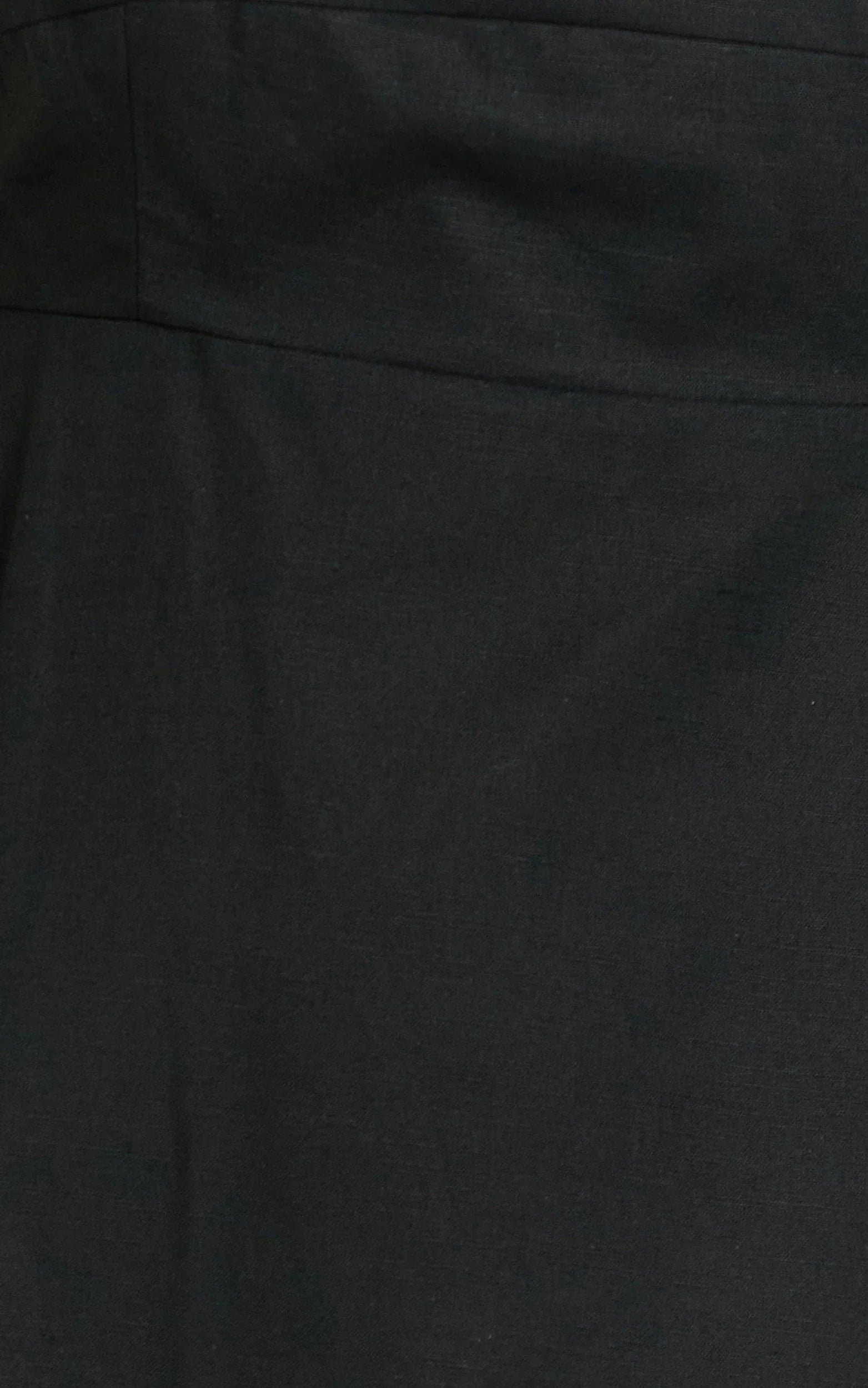 Brette Midi Dress - Linen Straight Neck Strappy Fit And Flare Dress in Black