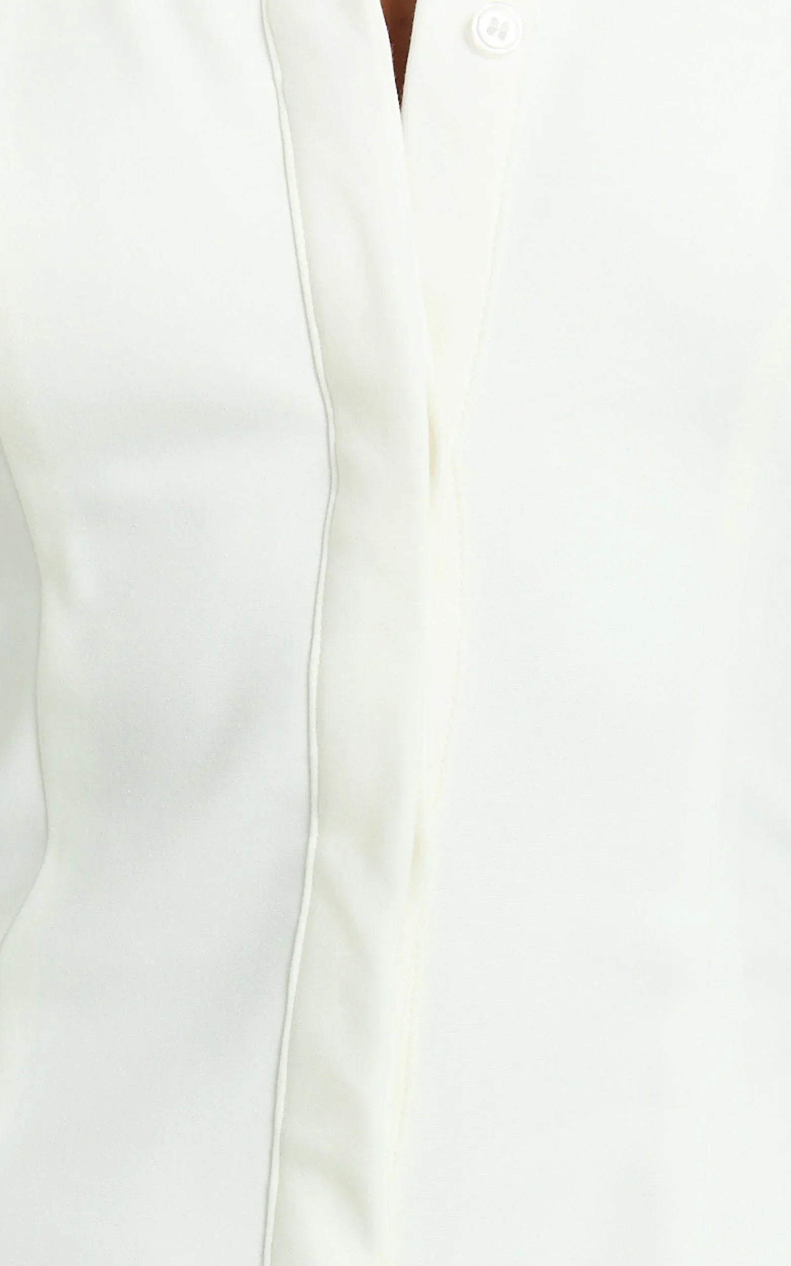 Lillibelle Midi Dress - Collared Button Down Bodycon Dress in Off White