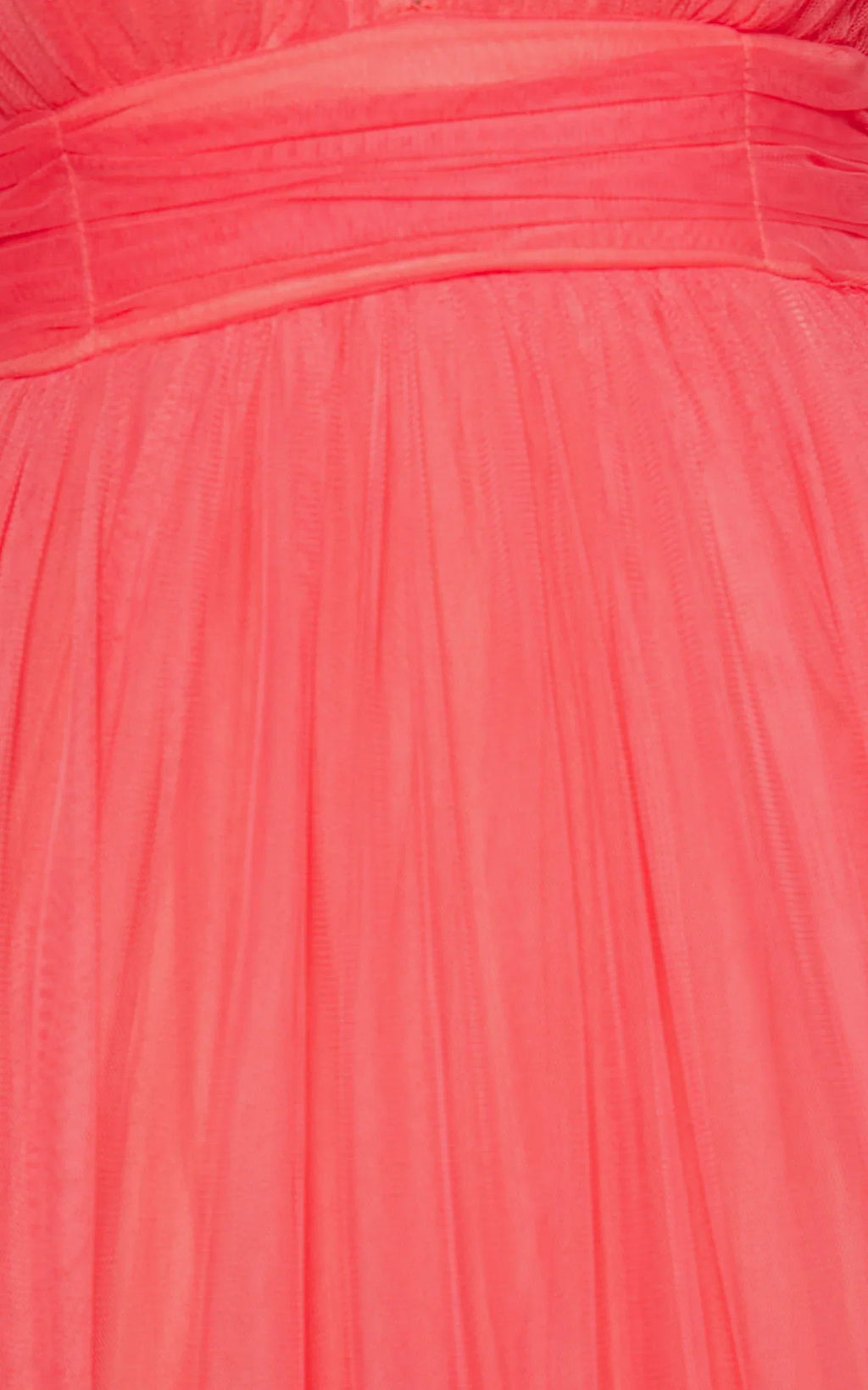 Jiraye Midi Dress - Flutter Sleeve Tuelle Plunge Dress in Coral