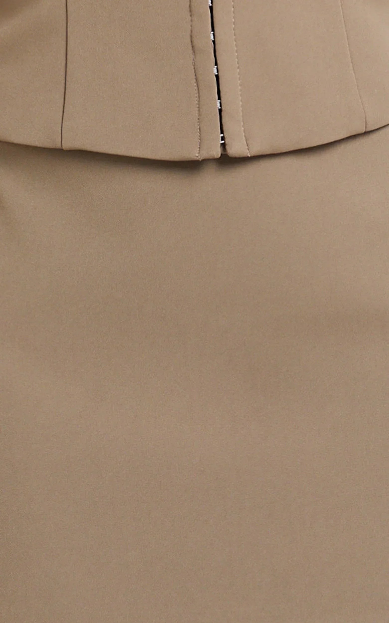 Mikey Mini Skirt - Mid Waisted Tailored A Line Skirt in Mocha