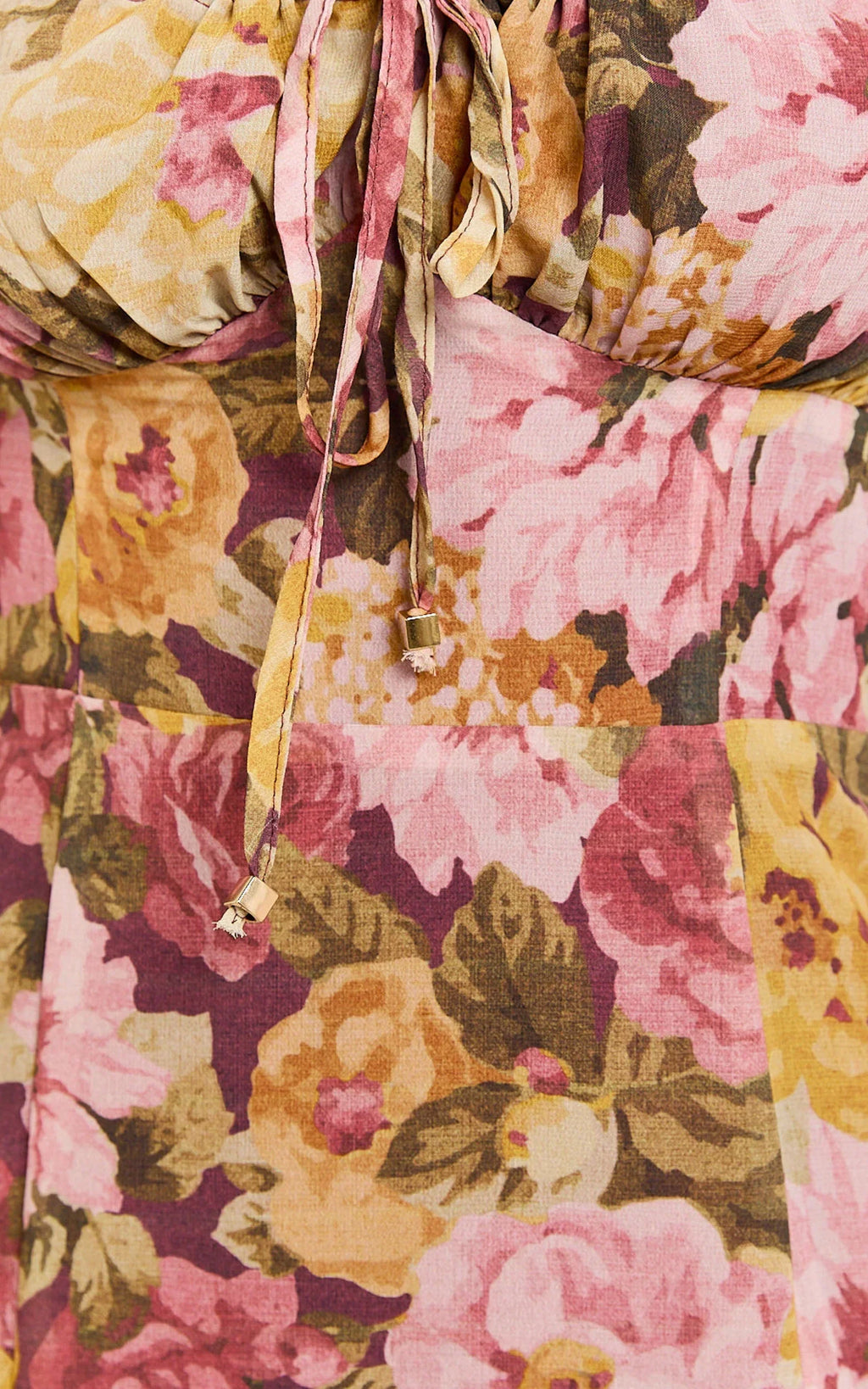 Jasalina Midi Dress - Puff Sleeve Dress in Classic Floral
