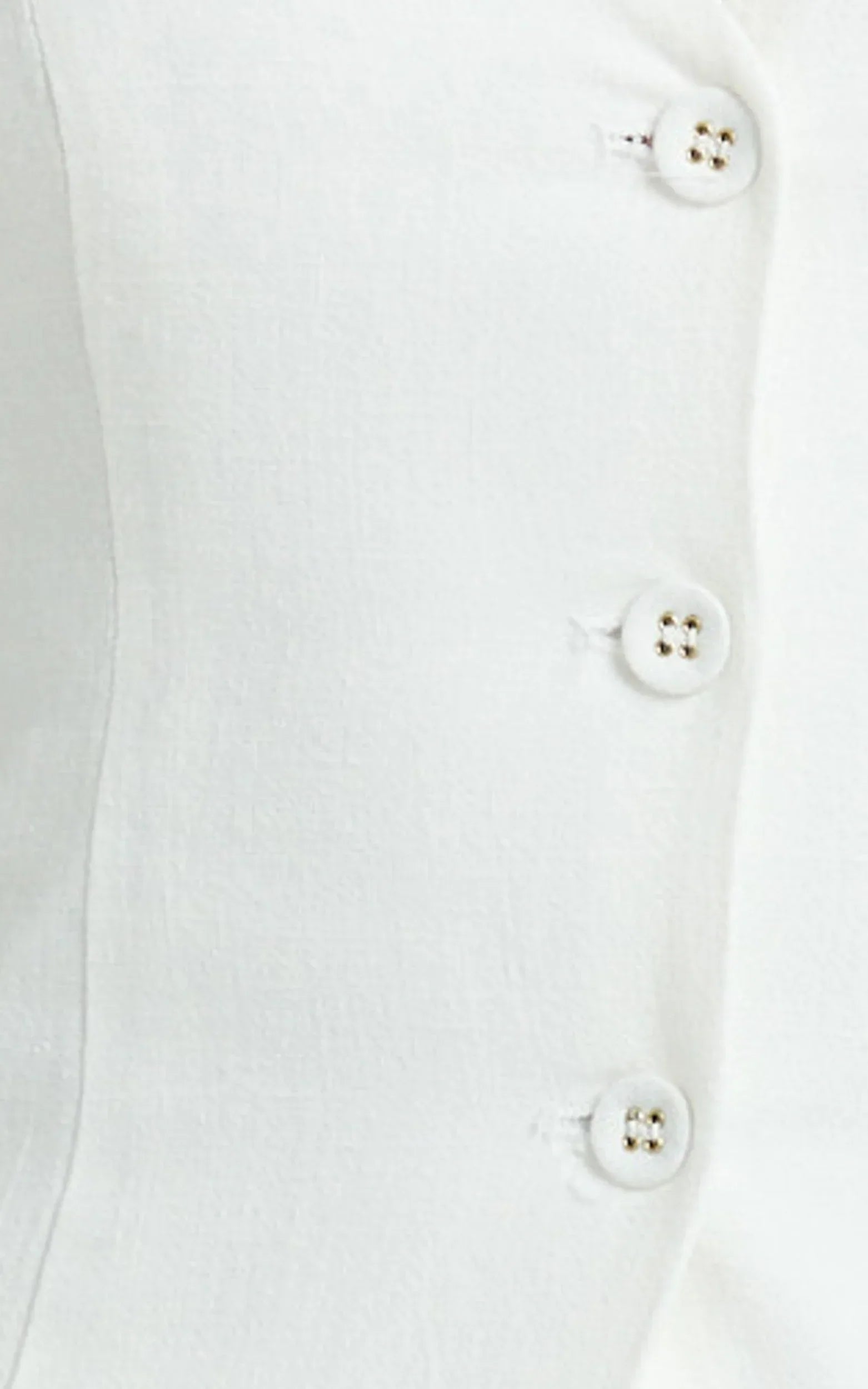 Olivia Top - Longline Linen V Neck Back Tie Vest Top in White