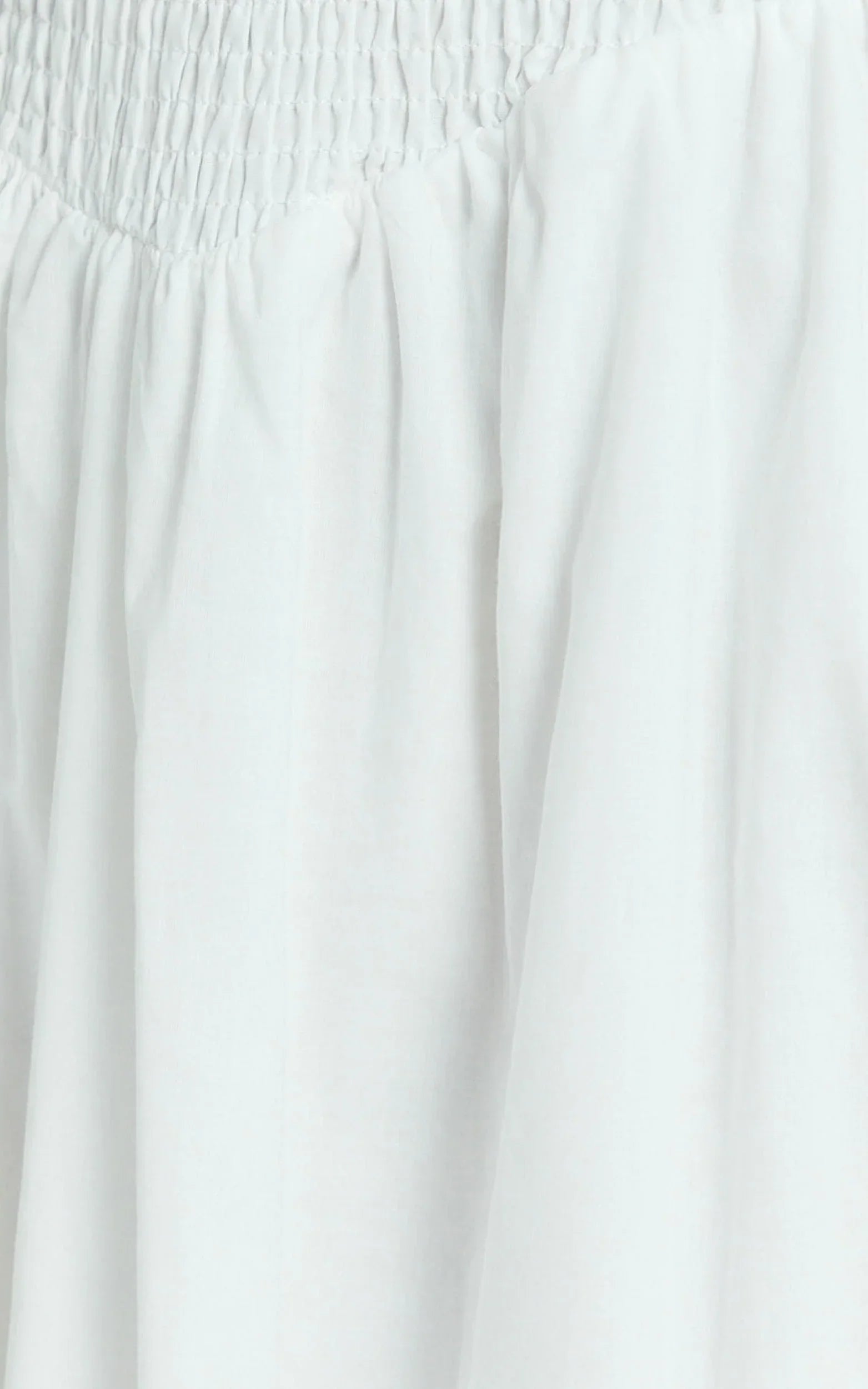 Rammy Maxi Dress - Sleeveless Shirred Dress in White